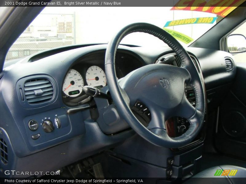 Bright Silver Metallic / Navy Blue 2001 Dodge Grand Caravan ES