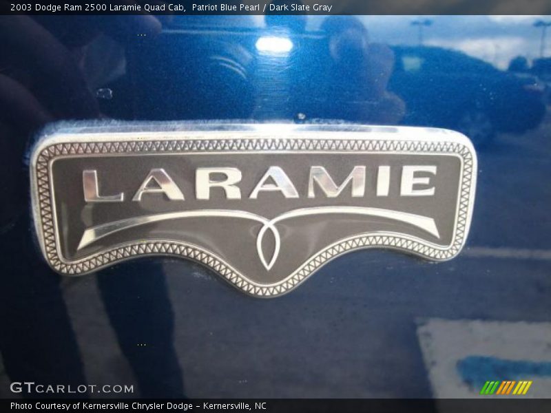 Patriot Blue Pearl / Dark Slate Gray 2003 Dodge Ram 2500 Laramie Quad Cab