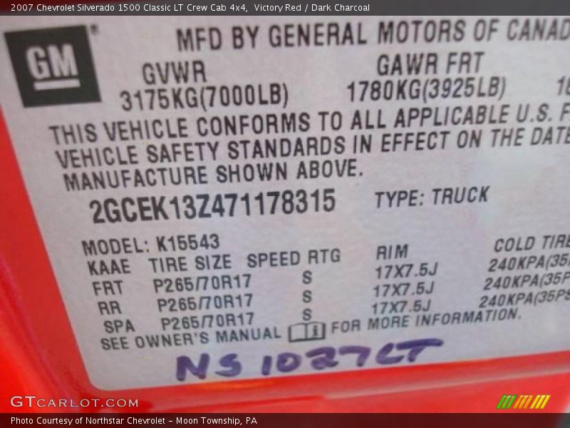Victory Red / Dark Charcoal 2007 Chevrolet Silverado 1500 Classic LT Crew Cab 4x4