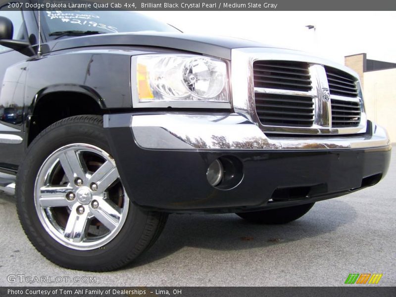 Brilliant Black Crystal Pearl / Medium Slate Gray 2007 Dodge Dakota Laramie Quad Cab 4x4
