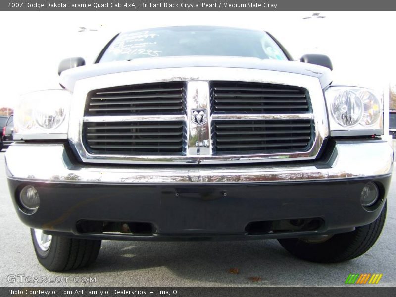 Brilliant Black Crystal Pearl / Medium Slate Gray 2007 Dodge Dakota Laramie Quad Cab 4x4