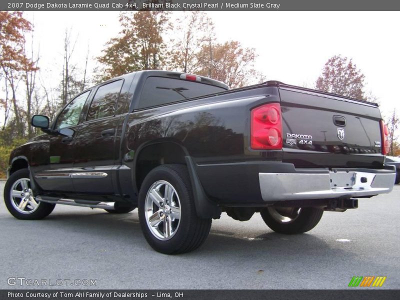 Brilliant Black Crystal Pearl / Medium Slate Gray 2007 Dodge Dakota Laramie Quad Cab 4x4