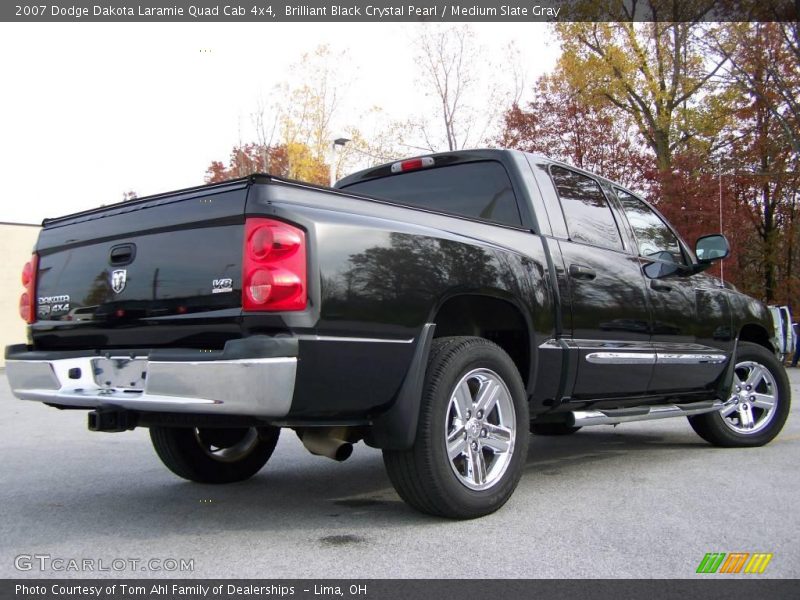 Brilliant Black Crystal Pearl / Medium Slate Gray 2007 Dodge Dakota Laramie Quad Cab 4x4