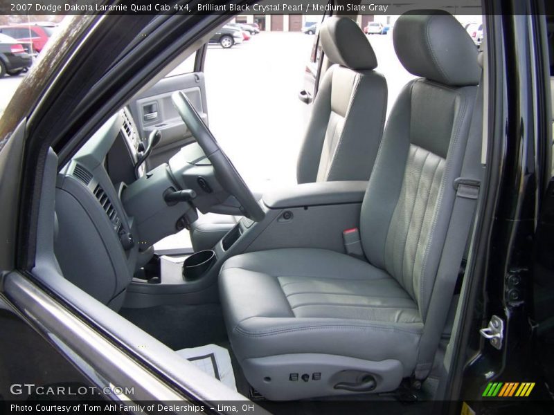 Brilliant Black Crystal Pearl / Medium Slate Gray 2007 Dodge Dakota Laramie Quad Cab 4x4