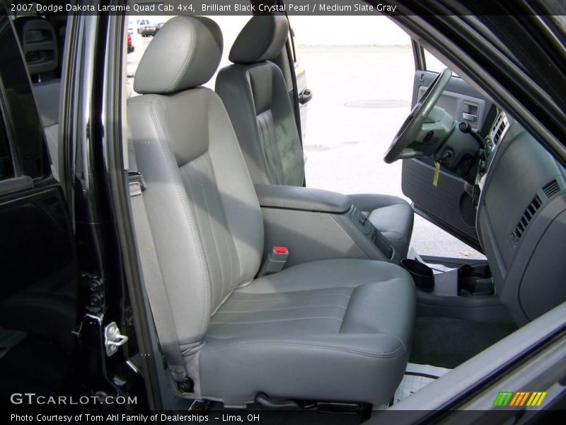 Brilliant Black Crystal Pearl / Medium Slate Gray 2007 Dodge Dakota Laramie Quad Cab 4x4