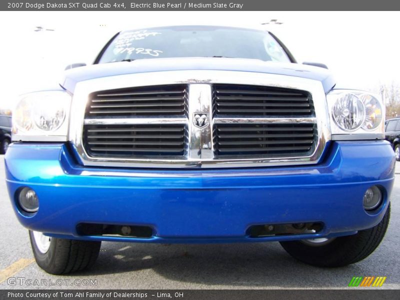Electric Blue Pearl / Medium Slate Gray 2007 Dodge Dakota SXT Quad Cab 4x4