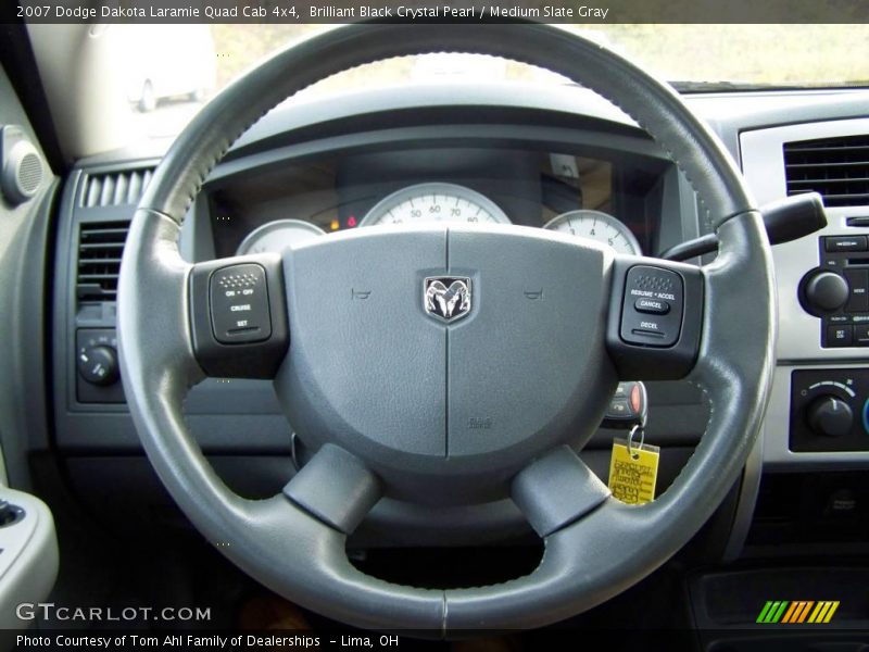 Brilliant Black Crystal Pearl / Medium Slate Gray 2007 Dodge Dakota Laramie Quad Cab 4x4