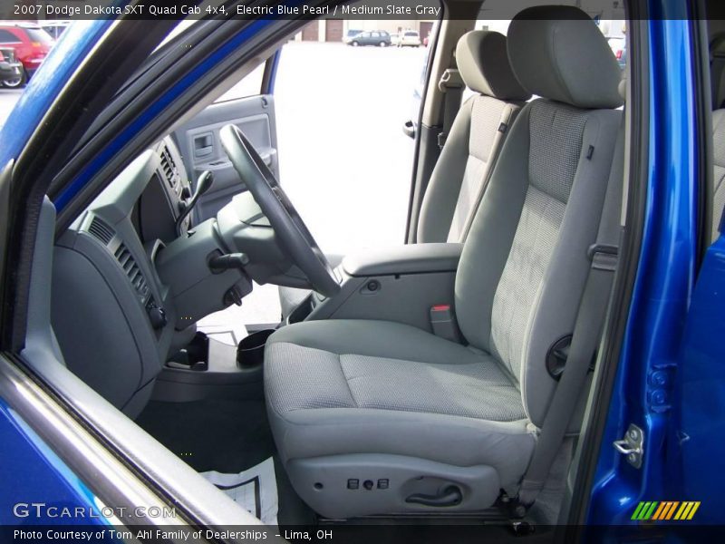 Electric Blue Pearl / Medium Slate Gray 2007 Dodge Dakota SXT Quad Cab 4x4