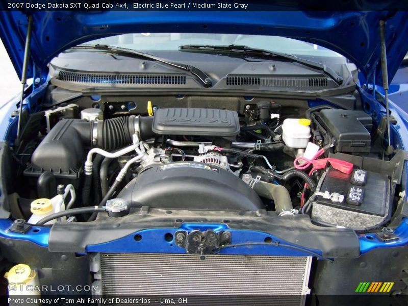 Electric Blue Pearl / Medium Slate Gray 2007 Dodge Dakota SXT Quad Cab 4x4