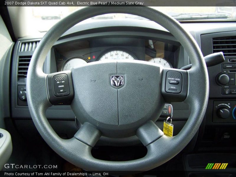 Electric Blue Pearl / Medium Slate Gray 2007 Dodge Dakota SXT Quad Cab 4x4