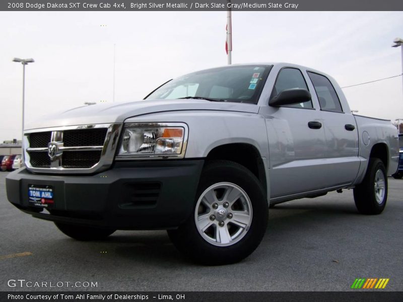 Bright Silver Metallic / Dark Slate Gray/Medium Slate Gray 2008 Dodge Dakota SXT Crew Cab 4x4