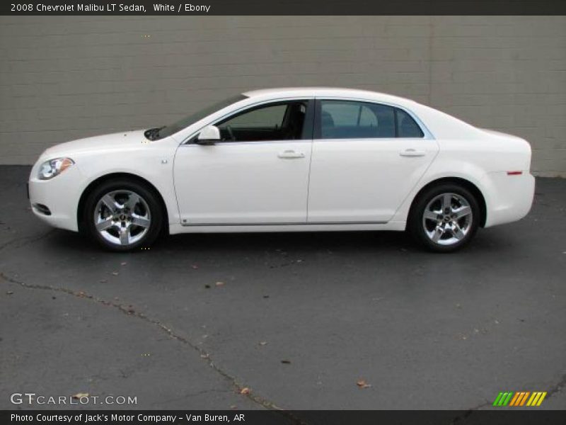 White / Ebony 2008 Chevrolet Malibu LT Sedan