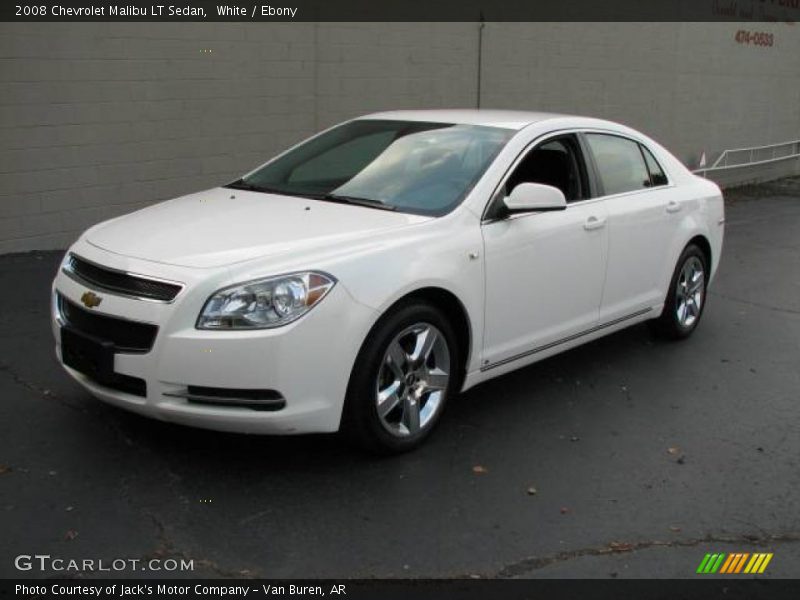 White / Ebony 2008 Chevrolet Malibu LT Sedan