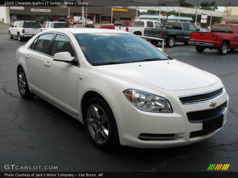 White / Ebony 2008 Chevrolet Malibu LT Sedan