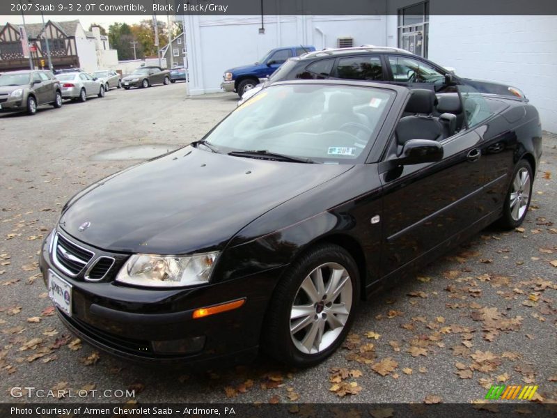 Black / Black/Gray 2007 Saab 9-3 2.0T Convertible