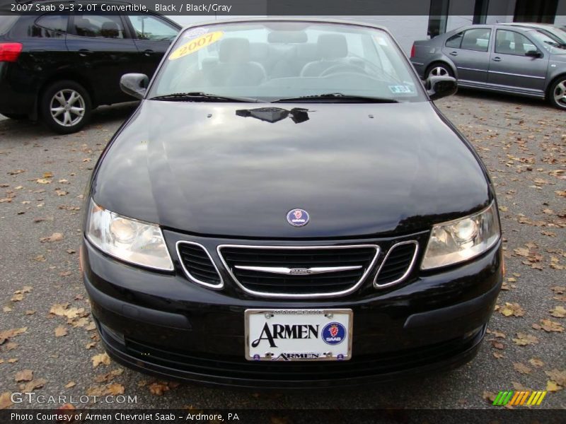 Black / Black/Gray 2007 Saab 9-3 2.0T Convertible