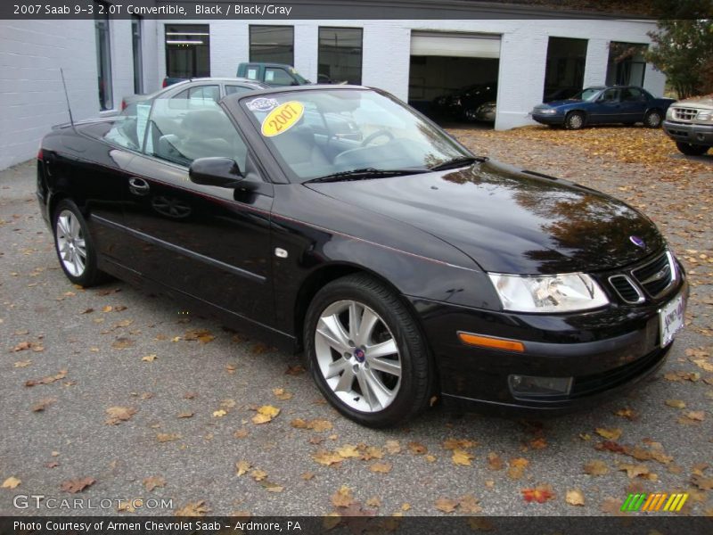 Black / Black/Gray 2007 Saab 9-3 2.0T Convertible