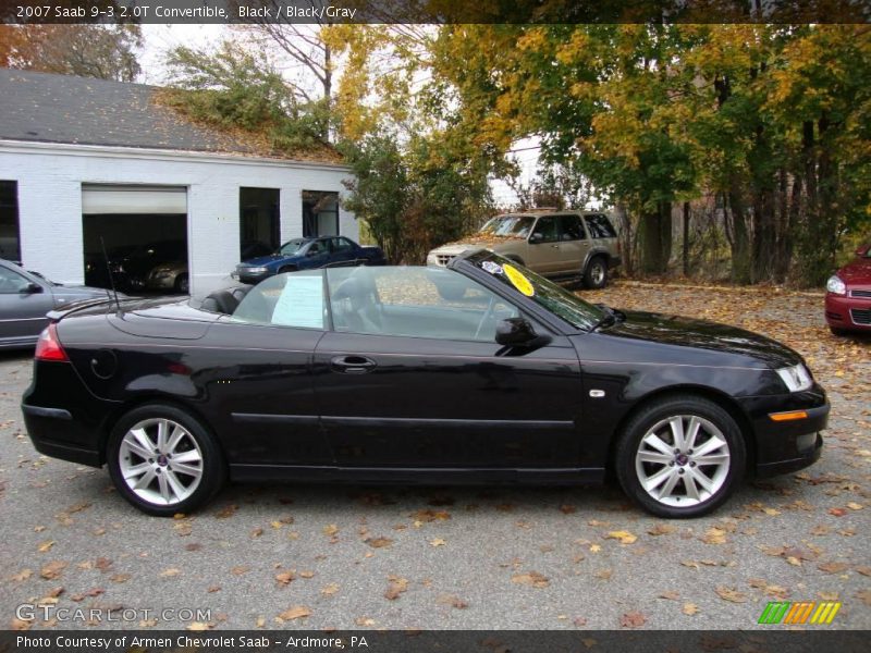 Black / Black/Gray 2007 Saab 9-3 2.0T Convertible