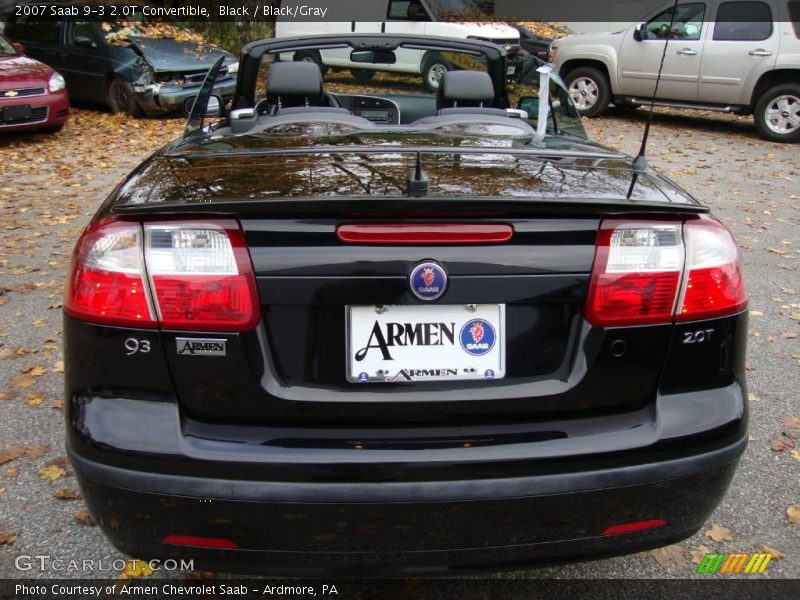 Black / Black/Gray 2007 Saab 9-3 2.0T Convertible