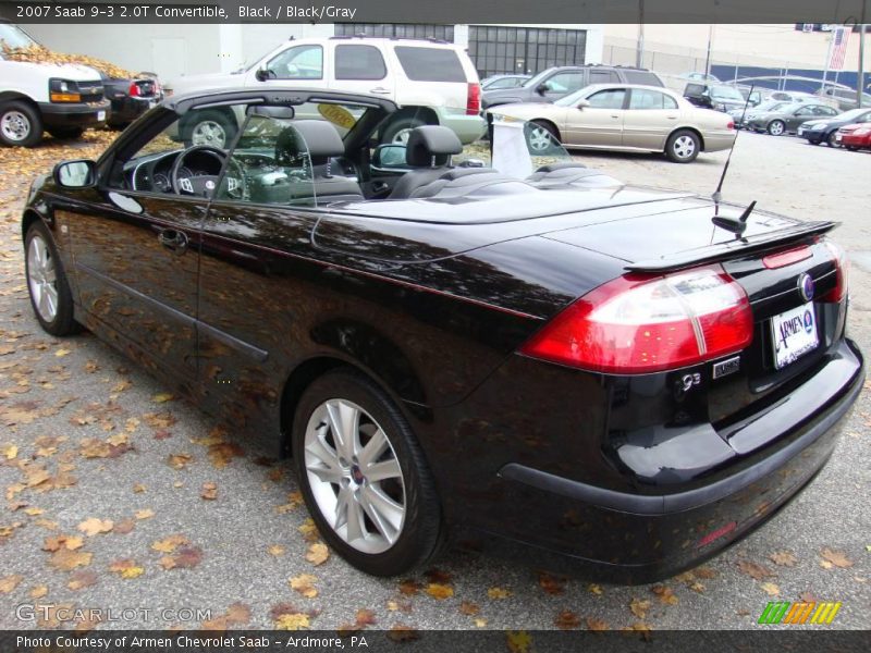 Black / Black/Gray 2007 Saab 9-3 2.0T Convertible
