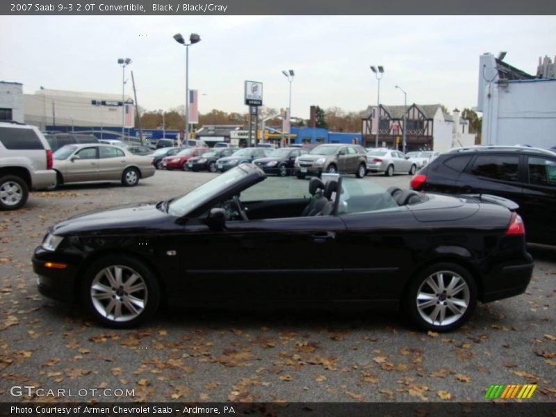 Black / Black/Gray 2007 Saab 9-3 2.0T Convertible