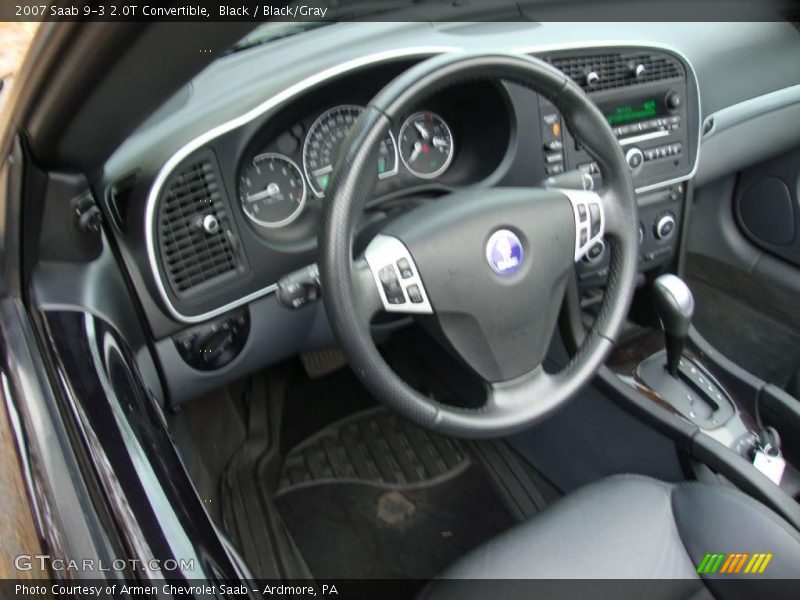 Black / Black/Gray 2007 Saab 9-3 2.0T Convertible