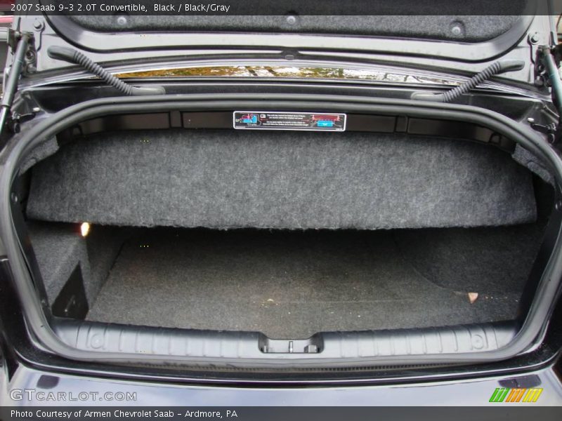 Black / Black/Gray 2007 Saab 9-3 2.0T Convertible