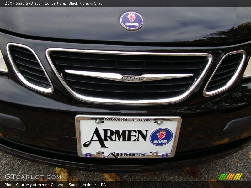 Black / Black/Gray 2007 Saab 9-3 2.0T Convertible