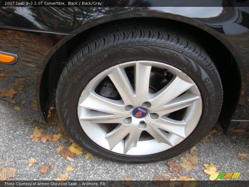 Black / Black/Gray 2007 Saab 9-3 2.0T Convertible