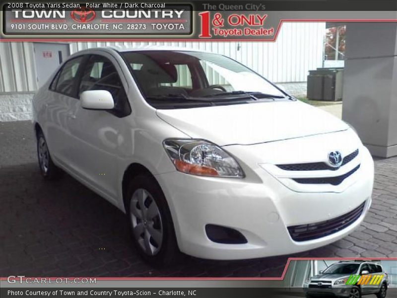 Polar White / Dark Charcoal 2008 Toyota Yaris Sedan