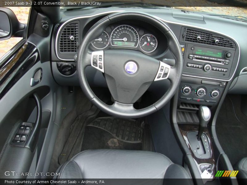 Black / Black/Gray 2007 Saab 9-3 2.0T Convertible