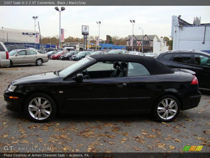 Black / Black/Gray 2007 Saab 9-3 2.0T Convertible