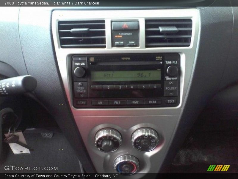 Polar White / Dark Charcoal 2008 Toyota Yaris Sedan