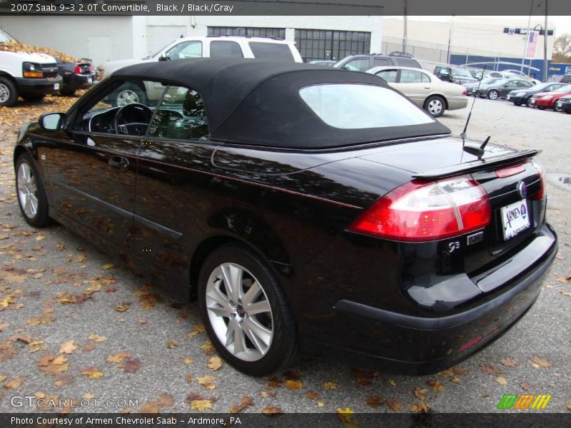 Black / Black/Gray 2007 Saab 9-3 2.0T Convertible
