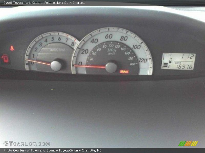 Polar White / Dark Charcoal 2008 Toyota Yaris Sedan