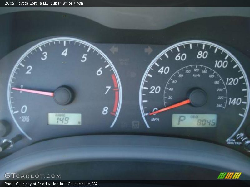 Super White / Ash 2009 Toyota Corolla LE