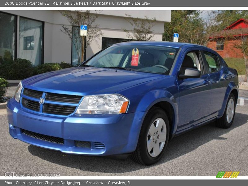 Marathon Blue Pearl / Dark Slate Gray/Light Slate Gray 2008 Dodge Avenger SE