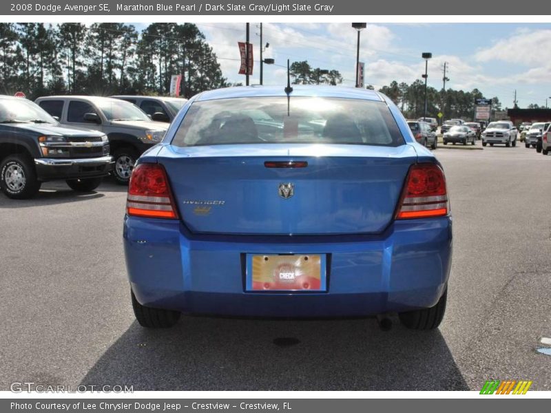 Marathon Blue Pearl / Dark Slate Gray/Light Slate Gray 2008 Dodge Avenger SE