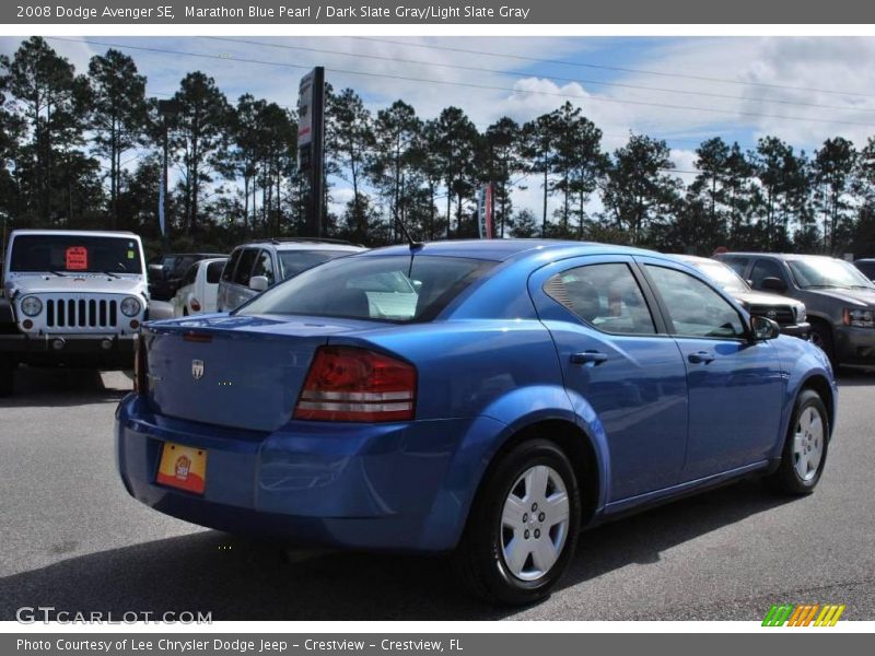 Marathon Blue Pearl / Dark Slate Gray/Light Slate Gray 2008 Dodge Avenger SE