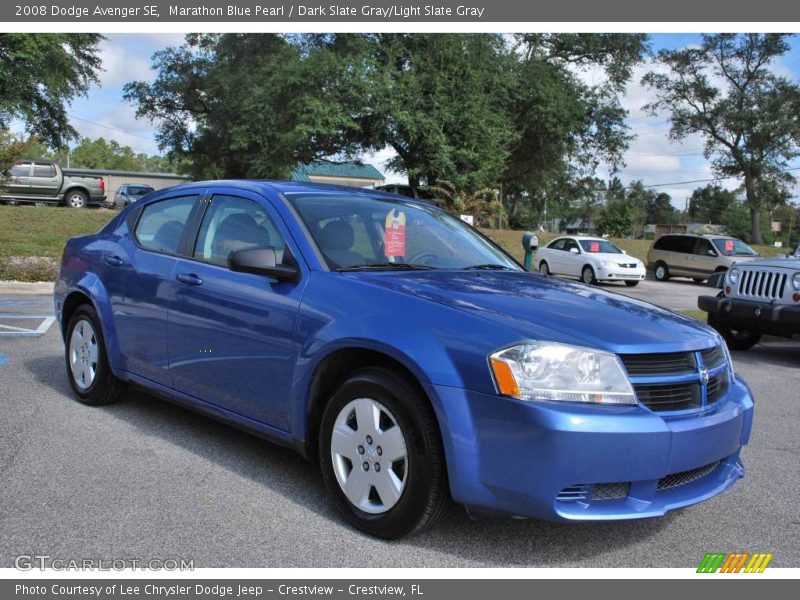 Marathon Blue Pearl / Dark Slate Gray/Light Slate Gray 2008 Dodge Avenger SE