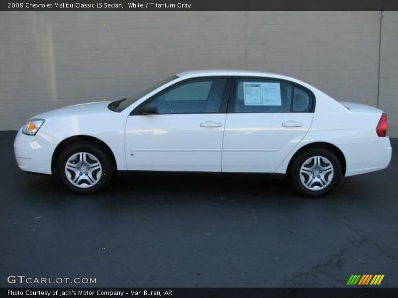 White / Titanium Gray 2008 Chevrolet Malibu Classic LS Sedan