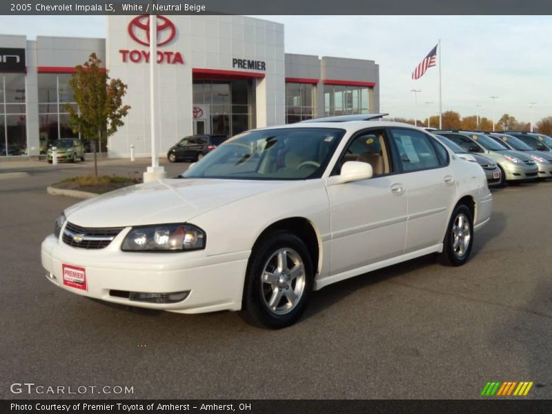 White / Neutral Beige 2005 Chevrolet Impala LS