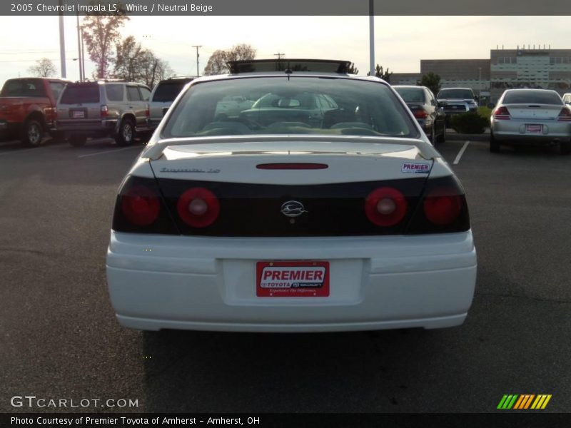 White / Neutral Beige 2005 Chevrolet Impala LS