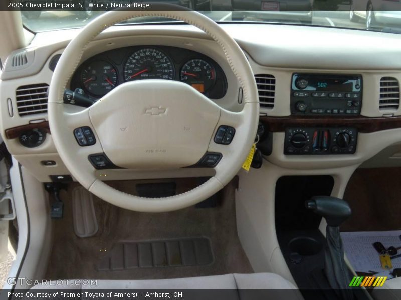 White / Neutral Beige 2005 Chevrolet Impala LS
