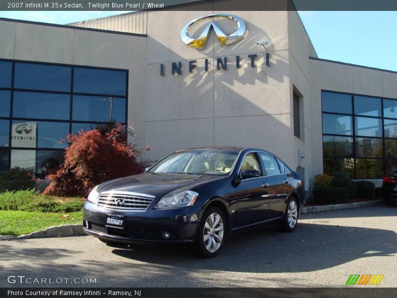 Twilight Blue Pearl / Wheat 2007 Infiniti M 35x Sedan