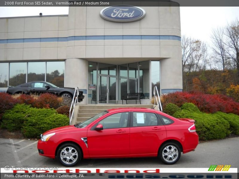 Vermillion Red / Medium Stone 2008 Ford Focus SES Sedan