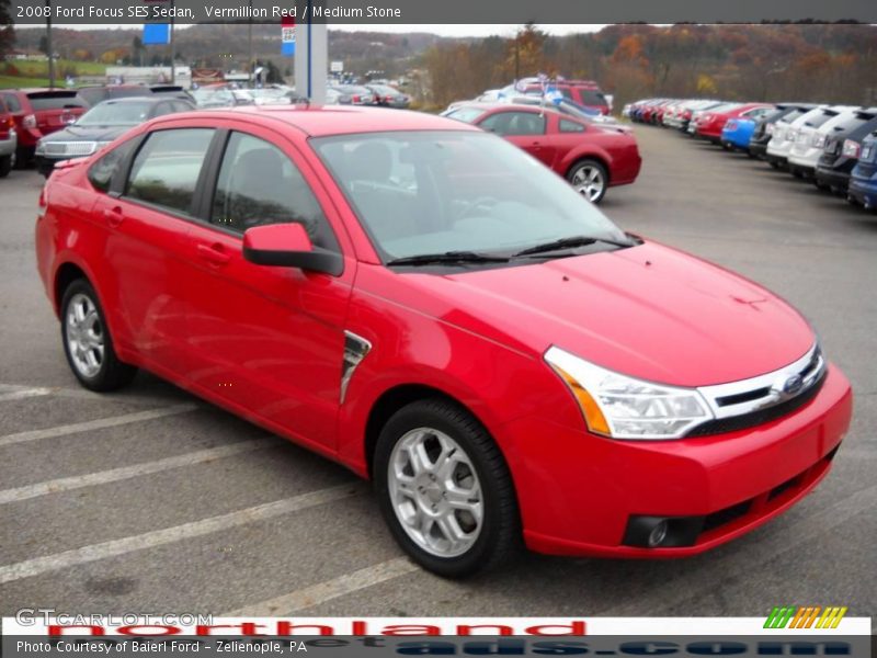Vermillion Red / Medium Stone 2008 Ford Focus SES Sedan