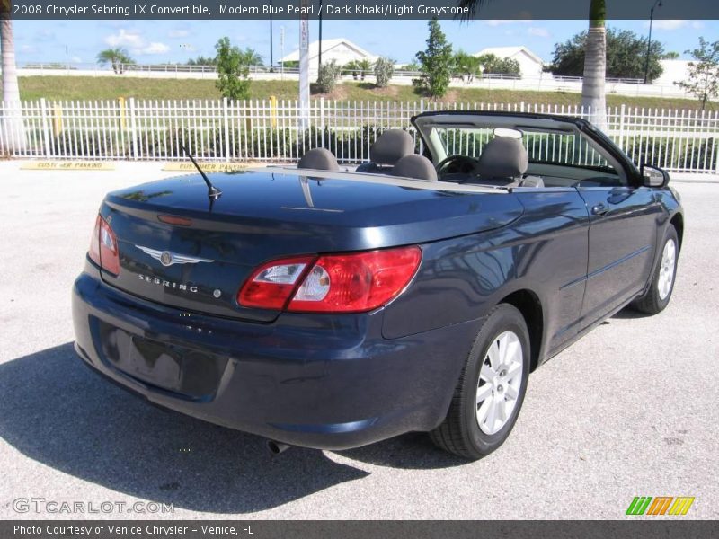 Modern Blue Pearl / Dark Khaki/Light Graystone 2008 Chrysler Sebring LX Convertible