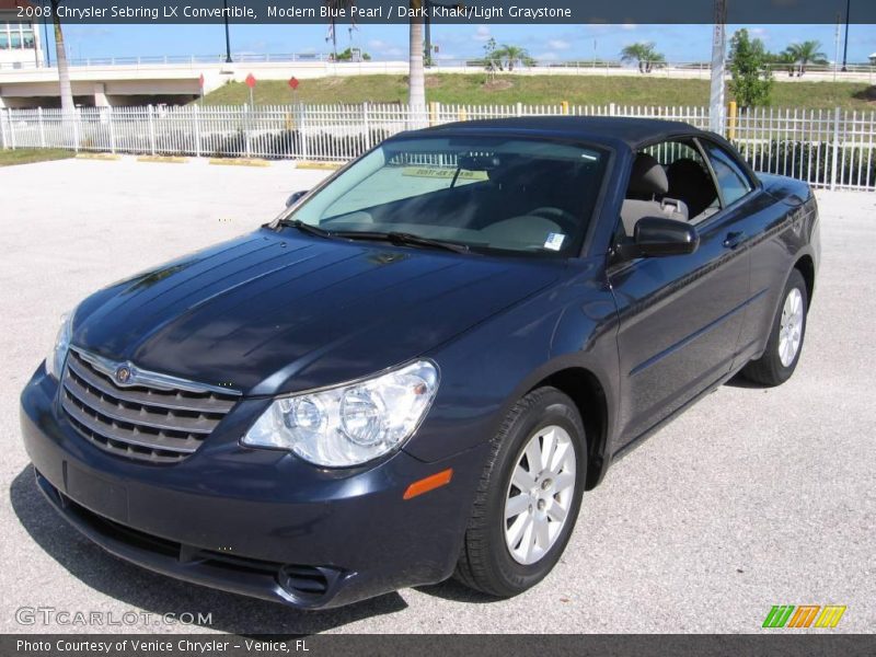 Modern Blue Pearl / Dark Khaki/Light Graystone 2008 Chrysler Sebring LX Convertible