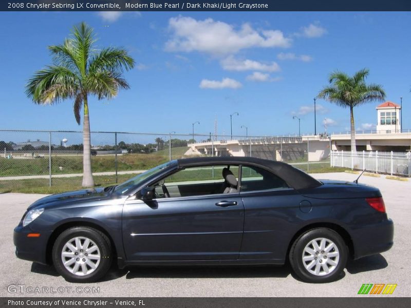 Modern Blue Pearl / Dark Khaki/Light Graystone 2008 Chrysler Sebring LX Convertible